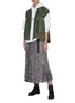 Figure View - Click To Enlarge - SACAI - x Dr Woo bandana scarf graphic print pleated midi skirt