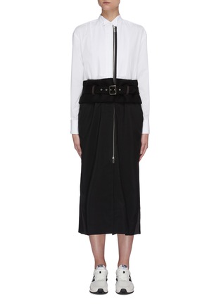 Main View - Click To Enlarge - SACAI - Belted suiting midi dress