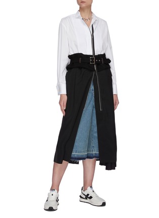 Figure View - Click To Enlarge - SACAI - Belted suiting midi dress