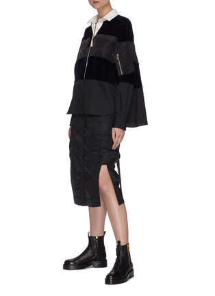 Figure View - Click To Enlarge - SACAI - Double slit cargo pocket MA-1 pencil skirt