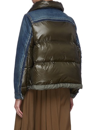 Back View - Click To Enlarge - SACAI - Puffer panelled denim jacket