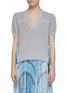 Main View - Click To Enlarge - SACAI - Bandana print pleat back V-neck knit top