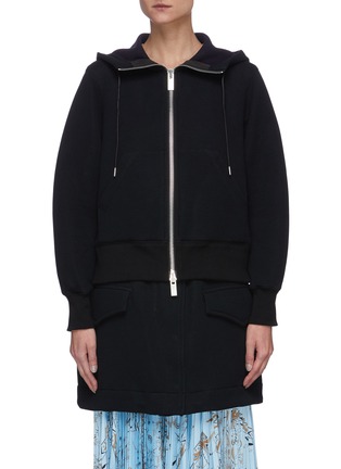 Main View - Click To Enlarge - SACAI - Extended hem hoodie
