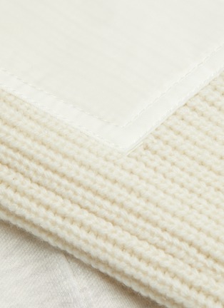  - SACAI - Rib knit sleeve zip front fishtail hoodie