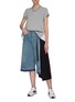 Figure View - Click To Enlarge - SACAI - Pleat back panelled T-shirt