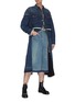 Figure View - Click To Enlarge - SACAI - Shearling trim panelled denim coat