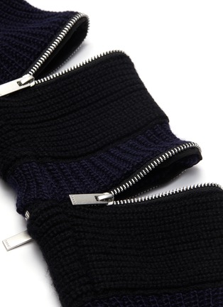  - SACAI - Zip sleeve turtleneck rib knit top