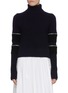 Main View - Click To Enlarge - SACAI - Zip sleeve turtleneck rib knit top