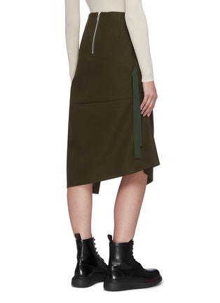 Back View - Click To Enlarge - SACAI - Slit twisted melton wool skirt