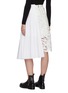 Back View - Click To Enlarge - SACAI - Paisley lace panel pleated midi skirt