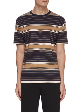 Main View - Click To Enlarge - EQUIL - Contrast stripe crewneck cotton T-shirt