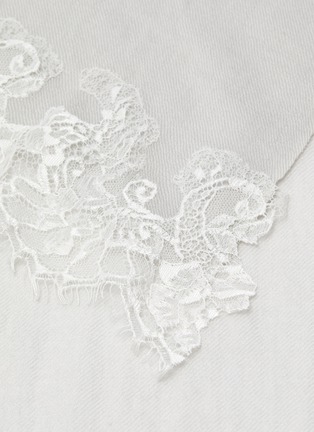 Detail View - Click To Enlarge - LANE'S - Lace trim cashmere silk blend scarf