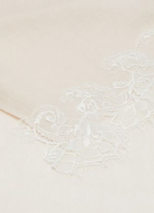 Detail View - Click To Enlarge - LANE'S - Lace trim cashmere silk blend scarf