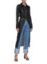 Figure View - Click To Enlarge - NANUSHKA - 'Adrie' pleated collar long sleeve vegan leather dress