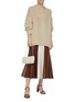 Figure View - Click To Enlarge - NANUSHKA - 'Artem' fluted patchwork vegan leather skirt