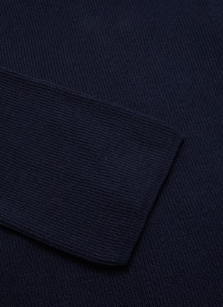 Detail View - Click To Enlarge - NANUSHKA - 'CANAAN' Belted Turtleneck Side Slit Knit Dress