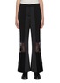 Main View - Click To Enlarge - SACAI - Mesh panel straight leg satin pants