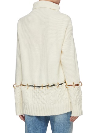 Back View - Click To Enlarge - SACAI - Metal ring cutout slashed sweater