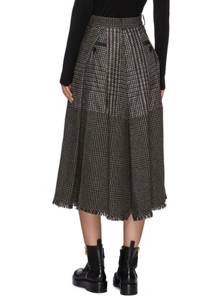 Back View - Click To Enlarge - SACAI - Glen check panel fray trim culotte skirt