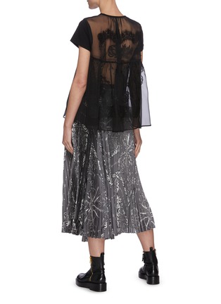 Figure View - Click To Enlarge - SACAI - Bandana lace ruffle back short sleeve top