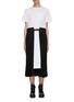 Main View - Click To Enlarge - SACAI - Pleated side bottom belted short sleeve midi dress