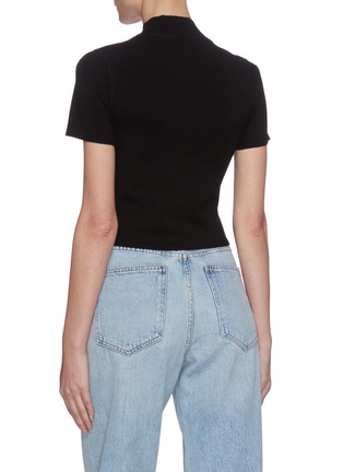 Back View - Click To Enlarge - T BY ALEXANDER WANG - Mock neck logo patch T-shirt