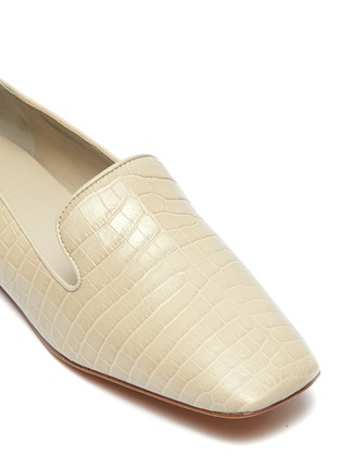 Detail View - Click To Enlarge - VINCE - 'Clark' square toe croc embossed leather loafers