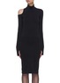 Main View - Click To Enlarge - HELMUT LANG - Asymmetric back cut out mock neck dress