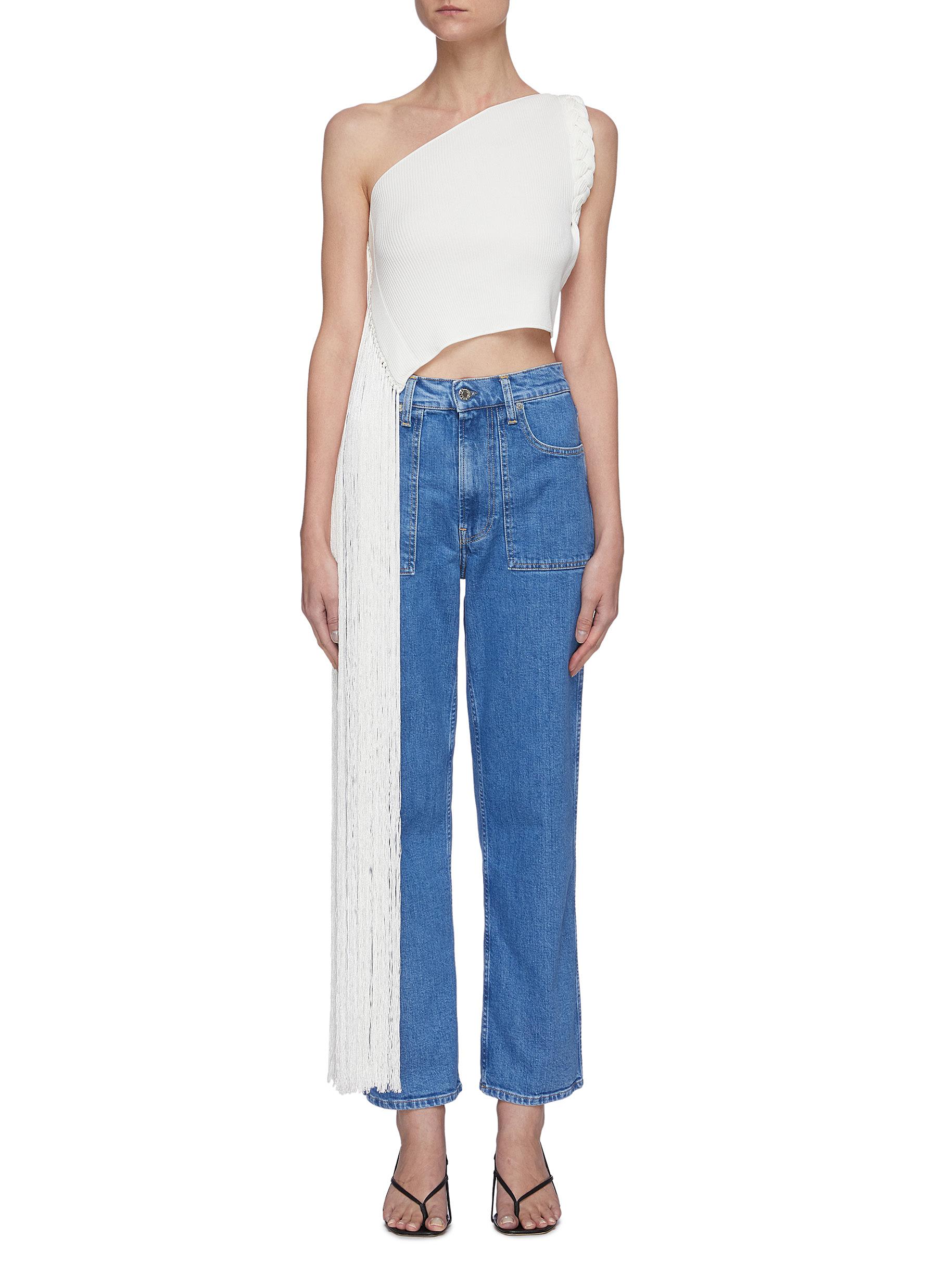 helmut lang fringe jeans