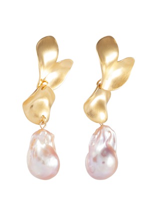 Main View - Click To Enlarge - OLIVIA YAO - Freshwater pearl gold plated scallop drop earrings
