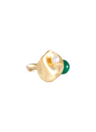 Main View - Click To Enlarge - OLIVIA YAO - 'Ikelos' freshwater pearl green agate gold plated sterling silver ring