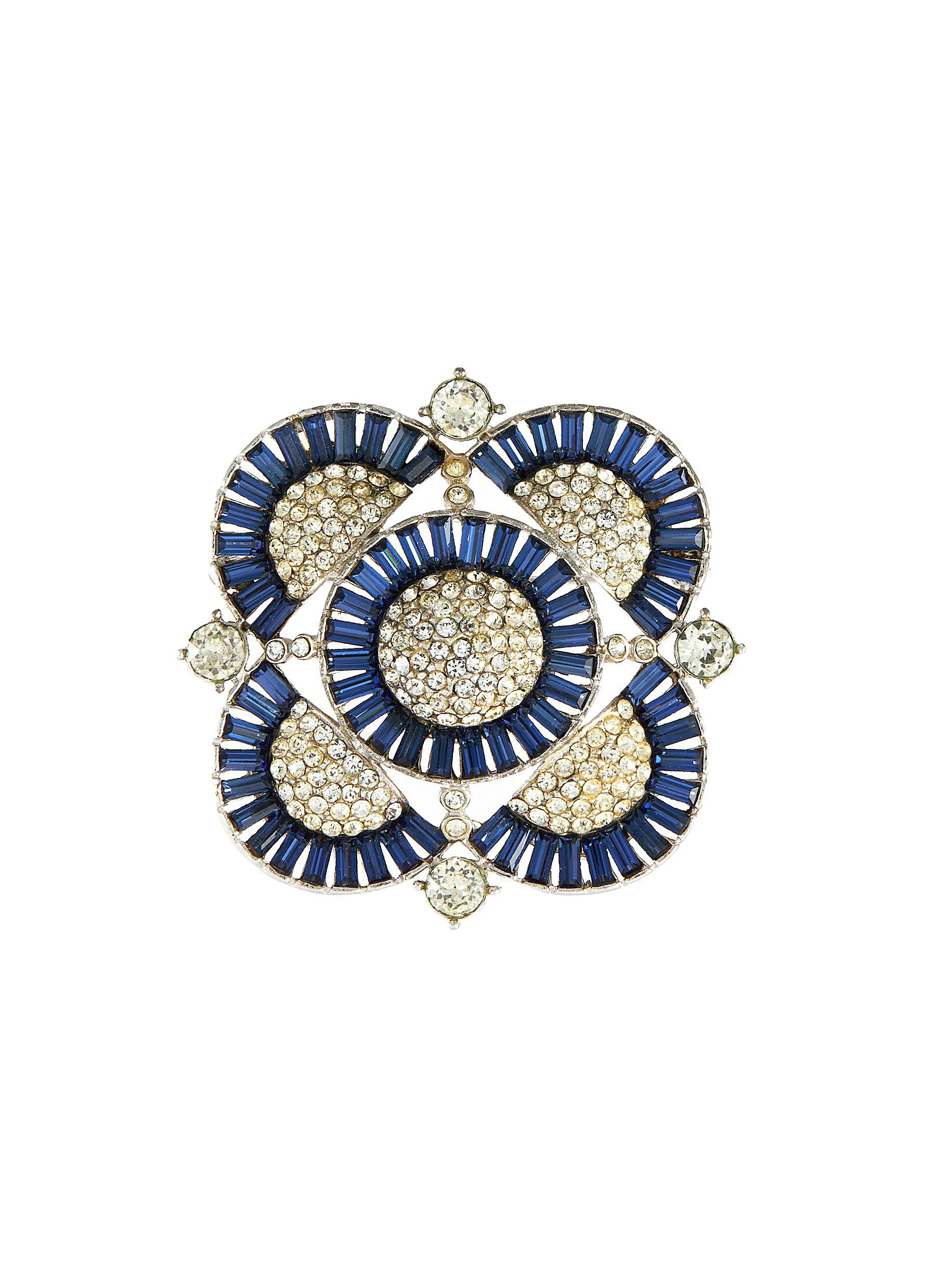 Stazia Loren 'weisner' Diamanté Crystal Embellished Brooch In Metallic ...