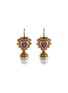 Main View - Click To Enlarge - LANE CRAWFORD VINTAGE ACCESSORIES - Pearl purple stone 14k gold drop earrings
