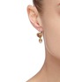  - LANE CRAWFORD VINTAGE ACCESSORIES - Pearl purple stone 14k gold drop earrings