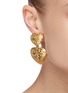 - LANE CRAWFORD VINTAGE ACCESSORIES - Heart drop 14k gold earrings