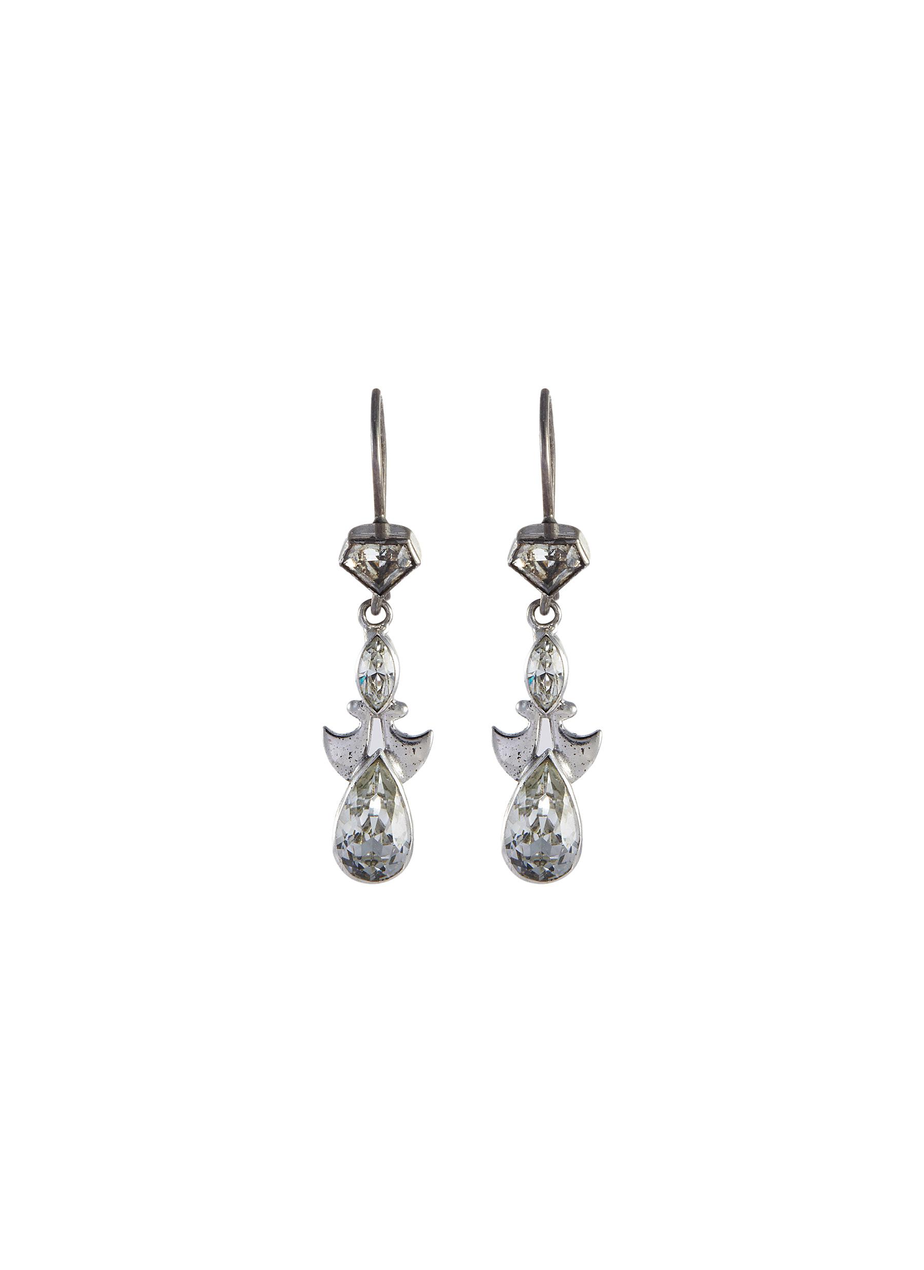 womens silver drop earrings