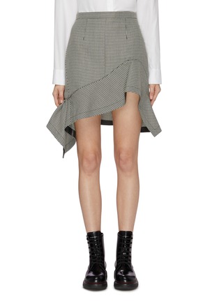 Main View - Click To Enlarge - ALEXANDER WANG - Deconstructed asymmetric houndstooth mini skirt