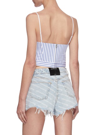 Back View - Click To Enlarge - ALEXANDER WANG - Tucked bustier stripe cami top