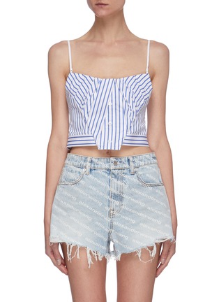 Main View - Click To Enlarge - ALEXANDER WANG - Tucked bustier stripe cami top