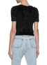 Back View - Click To Enlarge - ALEXANDER WANG - Chain embellished V-neck short sleeve sweater