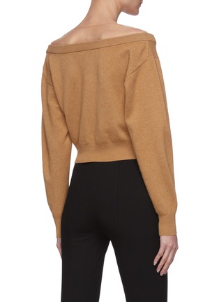 Back View - Click To Enlarge - ALEXANDER WANG - Sheer panel knot detail sweater