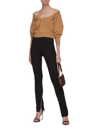Figure View - Click To Enlarge - ALEXANDER WANG - Sheer panel knot detail sweater