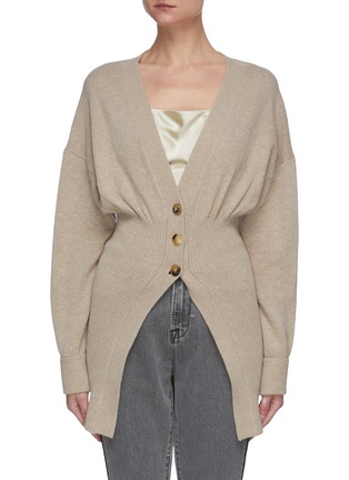 Main View - Click To Enlarge - ALEXANDER WANG - Smocked waist button cardigan