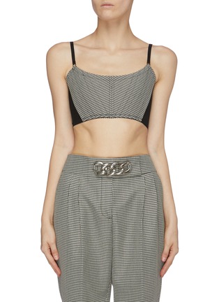 Main View - Click To Enlarge - ALEXANDER WANG - Contrast panel houndstooth corset bra
