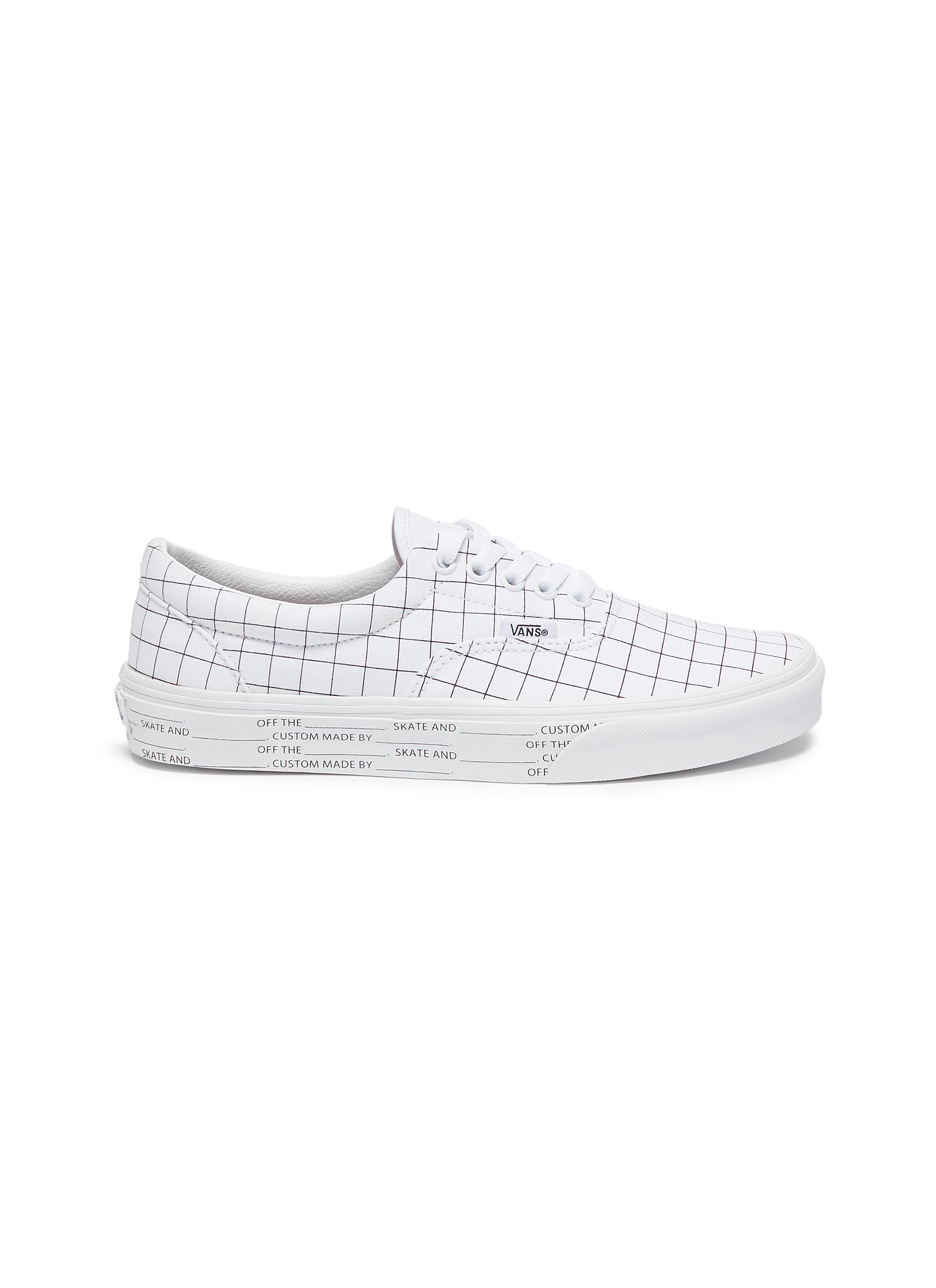 Era check print lace up canvas sneakers 
