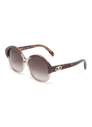 Main View - Click To Enlarge - CELINE - Fashion Show Triomphe tortoiseshell effect acetate frame gradient sunglasses