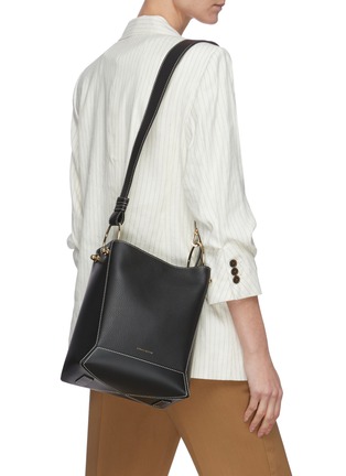 Front View - Click To Enlarge - STRATHBERRY - 'LANA MIDI' PANELLED BUCKET SHOULDER BAG
