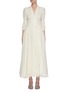 Main View - Click To Enlarge - CULT GAIA - Williow' puff sleeve grid linen midi dress