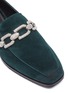 Detail View - Click To Enlarge - STELLA LUNA - Crystal chain detail suede loafers