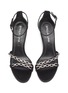 Detail View - Click To Enlarge - STELLA LUNA - Crystal chain detail heeled sandals